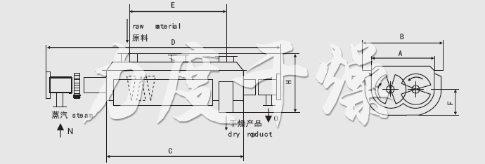 JYG系列空心桨叶干燥机安装结构图